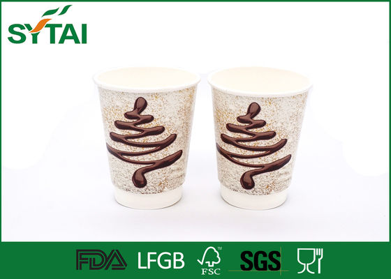 중국 플라스틱 뚜껑 두 배 벽 종이컵, 디저트 처분할 수 있는 마시는 컵 4 - Oz 협력 업체
